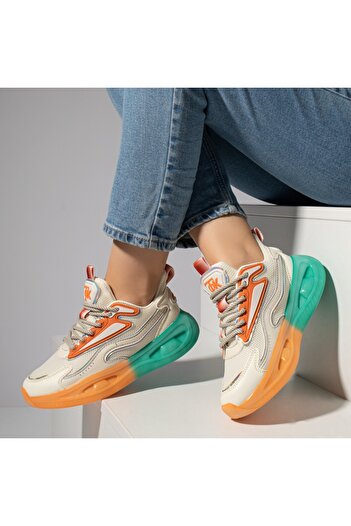 BMoD Women's white and orange sport shoes MOD12224