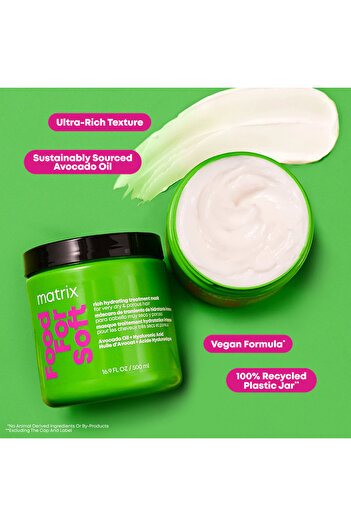 Matrix ,Food For Soft,Intense Moisturizing Treatment Mask,With Hyaluronic Acid And Avocado Oil,500ml