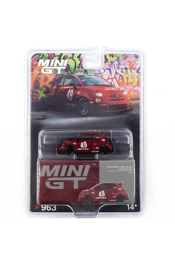 mini gt 1/64 Lb-Works X Abas Works Abarth 595 Red - Blister Pack Mgt00963-Bl