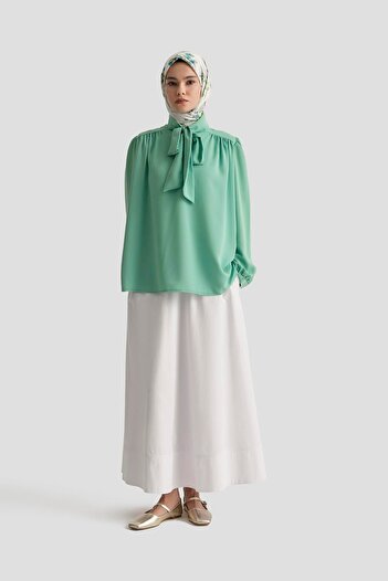 Armine TREND Neck Ribbon Patterned Tunic-Mint 25Yt303