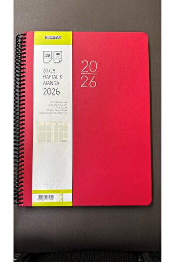 Gıpta Agenda 2026 Spiral Weekly Planner Hard Cover 20*28 cm 422-Sek