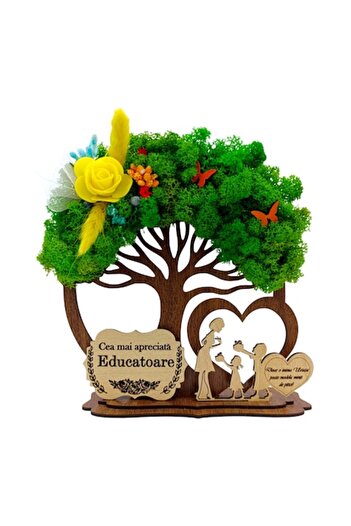 OEM Decorative wooden tree with lichens for Educators – Personalized gift 20 cm