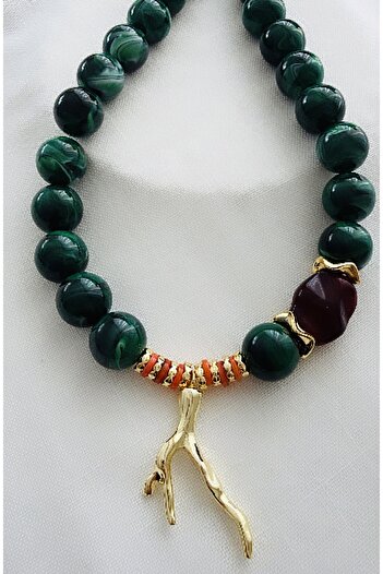 VNS Accessories Ethnic Figure Detail Large Ball Bead Necklace