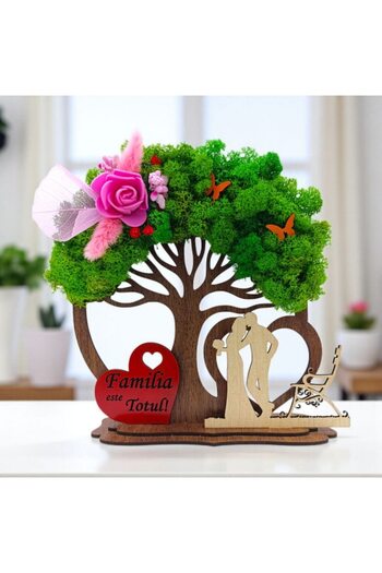 OEM Decorative wooden tree with lichens for Family – Personalized gift 20 cm