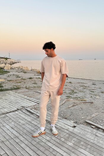 Flaw Wear Basic Stone Color Tracksuit Set