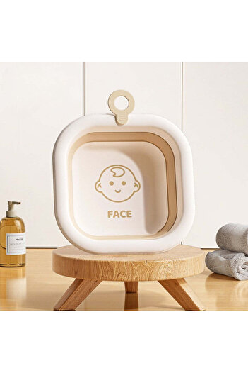 vivimall Foldable baby bathtub brown face | BabyFace