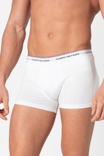 Tommy Hilfiger , Set of cotton blend boxers with logo waistband - 3 pairs, Black/Grey melange