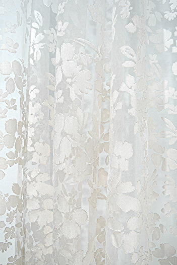 Premier Home Tulle Curtain Panel White Brown 140X295