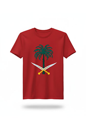 ORVIO Group Women's Palm Tree and Sword Printed T-Shirt