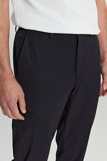 ALTINYILDIZ CLASSICS Erkek Siyah 360 Her Yöne Esneyen Comfort Fit Rahat Kesim Beli Lastikli Casual Pantolon