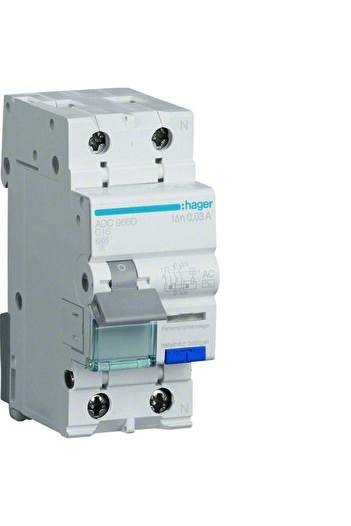 Other Differential circuit breaker with overcurrent protection C6KA 16A 30mA 2-pole AC type
