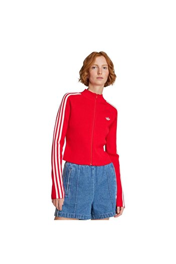 adidas Women's Red Jacket Slim Knit Tt Jy2598