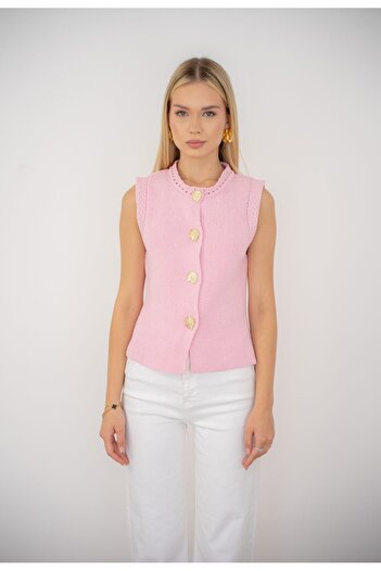 UNBOX Blossom Knit Vest – Pink
