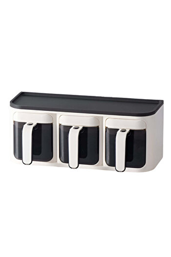 vivimall 3-compartment wall-mounted spice box | FreshBox