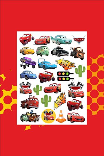 Piksel Grafik Lightning Mcqueen Sticker Set - Pen, Laptop Notebook Water Bottle Sticker
