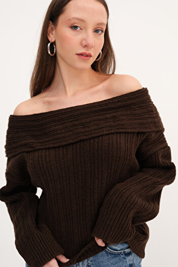 Addax Boat Neck Knitwear Sweater K040-C5