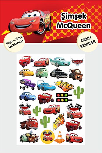 Piksel Grafik Lightning Mcqueen Sticker Set - Pen, Laptop Notebook Water Bottle Sticker