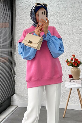 MELEK ARAZ Shirt Sleeve Oversize Women's Sweat – Pink