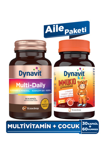 Dynavit Multidaily (Multivitamin & Energy) + Immukid (Immunity) – Family Pack
