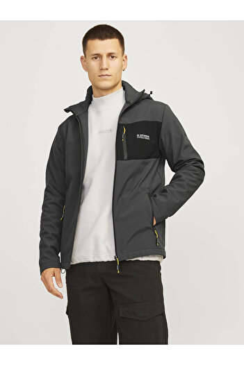 Jack & Jones Чоловіча куртка Jjtaylor Softshell Jacket Ceket 12259615-Asphalt