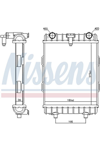 Nissens Engine cooling radiator AUDI A3 Sportback (8YA 8YF) 2020-2025