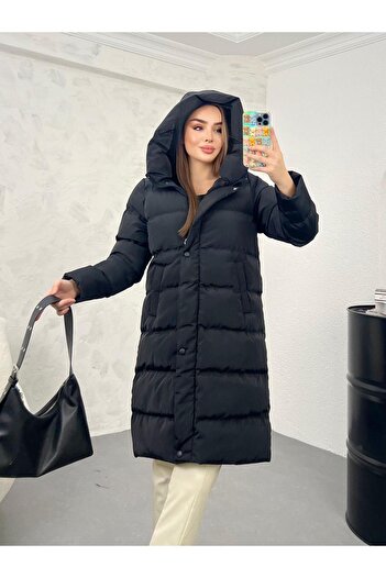 AXXAN Women's Coat Lined Fiber-Filled Hooded Coat Overcoat Coat