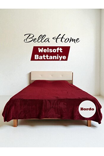 Bella Home Welsoft Soft Blanket Solid Color Blanket Double Size Burgundy