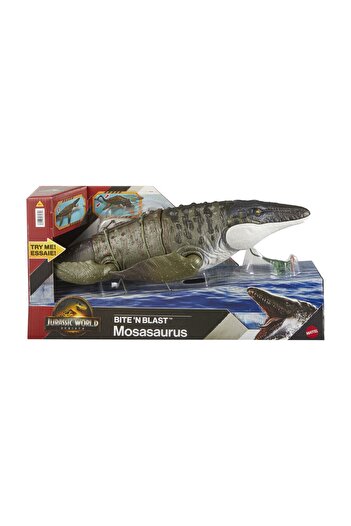 JURASSIC WORLD REBIRTH BITE N BLAST MOSASAUR DINOSAUR INTERACTIVE WITH MOVEMENT AND SPECIAL FUNCTION 50
