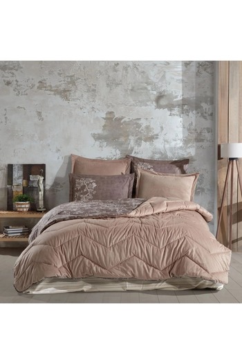 Hobby home collection Comfort Quilt Set - Double Size - Dream Brown