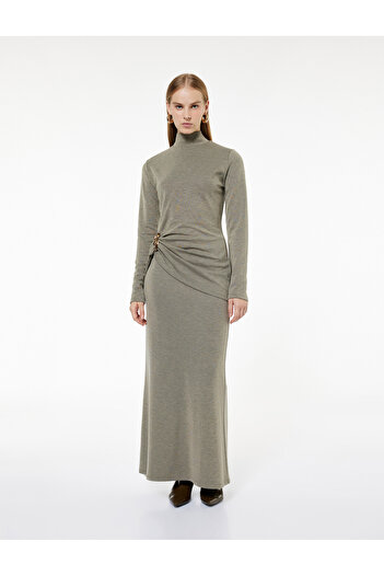 Koton Long Sleeve Turtleneck Bodysuit with Accessory Detail