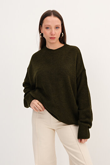 Addax Crew Neck Basic Knitwear Sweater K2918