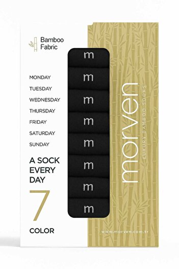 Morven Men's Assorted 7-Piece Bamboo Boxed Socks