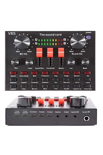 Arabest V8S Live Sound Card Bluetooth Audio Mixer With 16 Sound Effects Voice Changer