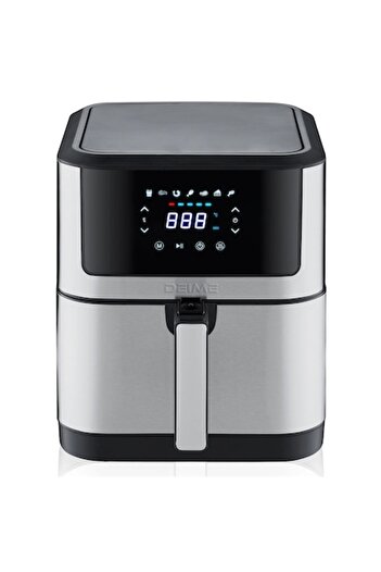 DEIME Hot air fryer Air fryer 6 liters 1500W stainless steel, 8 programs, cooking window v