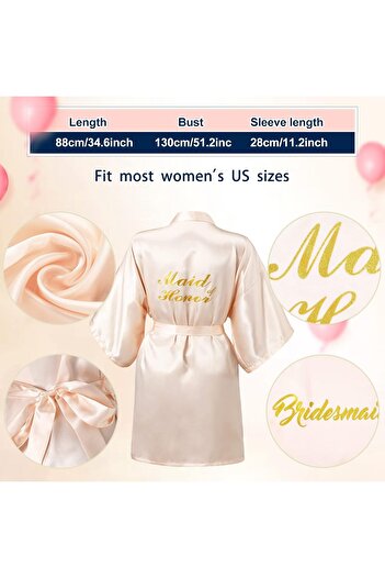 Generic 6 Pieces Bridesmaids Robes for Wedding Bridal Robes Matron of Honor Maid of Honor Robe Wedding Robes