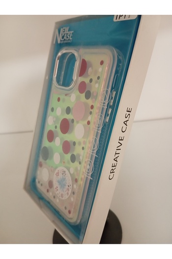 ACL iPhone 11 Compatible Silver and Patterned Model with Metal Look Keys and Camera Frame