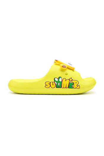 Tmall Children's Slippers, Foam, Lightweight with Giraffe Print, PC04, Yellow