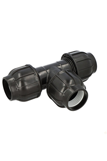 Other PP clamp tee 90° 75x75x75 PN10 for PE pipes, black