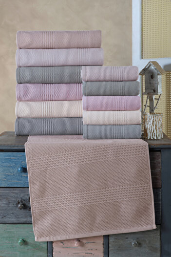 HRN Textile Набір рушників з бавовни Low Twist 50x90 см, 12 штук - м'які та поглинаючі