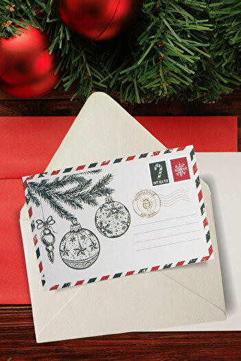 OLİ Art New Year Themed Postcard Set 25 Pieces (10X15 cm) Christmas Patterned Greeting Card – Ct1