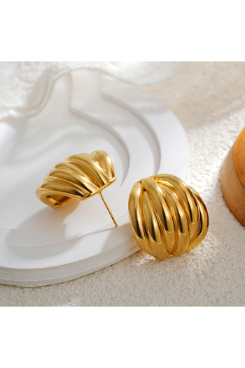 REBORN DESIGN Brass Gold Color Vintage Women's Earrings