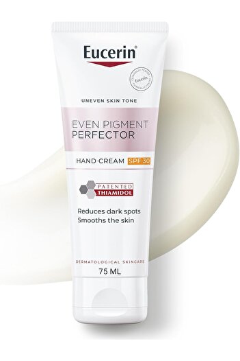 Eucerin Hand Cream for lightening and protecting pigmented skin from the sun with moisturizing and b