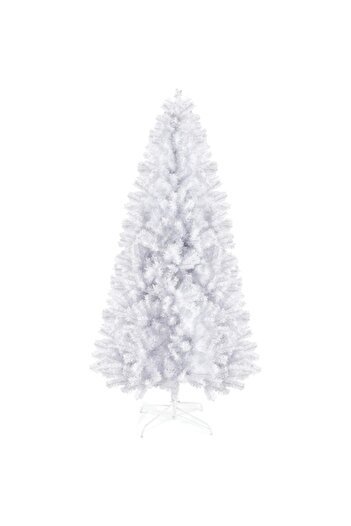 pretex Artificial White Christmas Tree, PRETEX, 180 cm, with Included Stand, Realistic Design, 1200 Branche