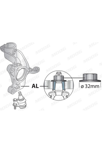 MOOG Steering knuckle AUDI A3 (8P1) 2003-2012