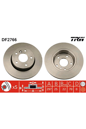 TRW Brake disc LAND ROVER RANGE ROVER II (P38A) 1994-2002