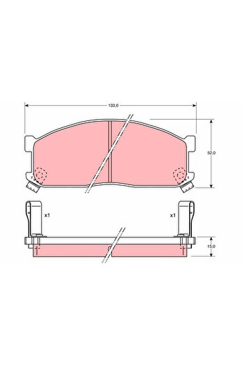 TRW Brake pad set disc brake KIA BESTA bus 1992-2003
