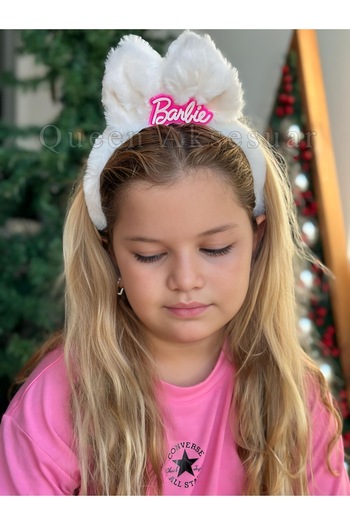 QUEEN AKSESUAR Plush Imported Brand Trend Furry White Fluffy Bow Crown Female Children's Tiara