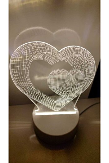 FAMEMUS ACCESSORY Heart Within Heart Character Plexiglass Light Product Size 25cm