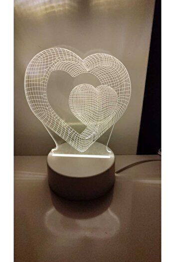 FAMEMUS ACCESSORY Heart Within Heart Character Plexiglass Light Product Size 25cm