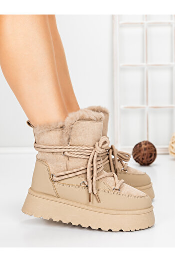 mei Women's Platform Boots 5GB9 Khaki
